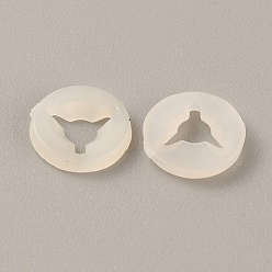 Floral White Plastic Doll Eye Nose Round Gaskets, Animal Doll Safety Eye Nose Washers for DIY Craft Doll Making, Floral White, 9x1.5mm, Hole: 3mm