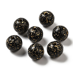 Noir Perles acryliques opaques, ronde, noir, 11.5x11mm, Trou: 2mm, environ: 520 pcs / 500 g