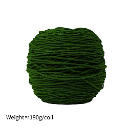 Dark Green 190g 8-Ply Milk Cotton Yarn for Tufting Gun Rugs, Amigurumi Yarn, Crochet Yarn, for Sweater Hat Socks Baby Blankets, Dark Green, 5mm