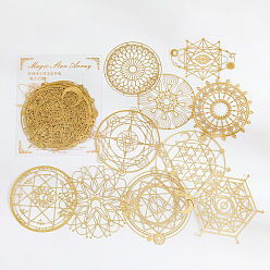 Mixed Shapes 10Pcs Magic Circle Theme Hollow Lace Scrapbooking Paper Pads, for DIY Album Scrapbook, Background Paper, Diary Decoration, Mixed Shapes, 15~210mm