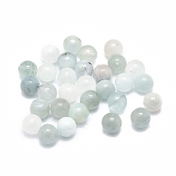 Aigue-marine Perles turquoises naturelles, ronde, 8mm, Trou: 1mm