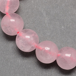Розовый Кварц Природного розового кварца нитей бисера, окрашенные, круглые, розовые, 14 мм, отверстие : 1 мм, около 28 шт / нитка, 15.3 дюйм