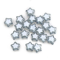 Light Steel Blue Electroplate Glass Beads, Pearl Luster Plated, Star, Light Steel Blue, 8x4mm, Hole: 1mm