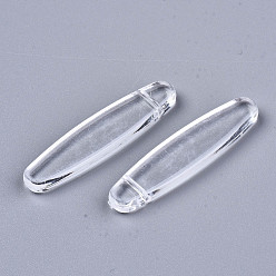 Claro Abalorios de acrílico transparentes, oval, Claro, 40.5x10x4 mm, agujero: 1.2 mm, Sobre 327 unidades / 500 g