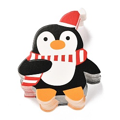 Black Christmas Theme Penguin Shape Paper Candy Lollipops Cards, for Baby Shower and Birthday Party Decoration, Black, 8x6.2x0.04cm, about 50pcs/bag