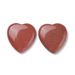 Goldstone Synthetic Goldstone Cabochons, Heart, 29~30x29~30x6~8mm
