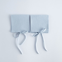 Bleu Acier Clair Pochettes cadeaux de rangement de bijoux en microfibre, sacs enveloppes avec rabat, pour les bijoux, montre emballage, carrée, bleu acier clair, 6x6 cm