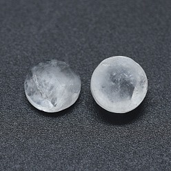 Quartz Crystal Natural Quartz Crystal Cabochons, Rock Crystal Cabochons, Faceted, Flat Round, 7.5x3.5~4mm