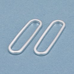 Посеребрённый Латунные соединительные колечки, долговечный, овальные, 925 серебро покрытием, 22x6x1 мм, внутренний диаметр: 20x4 мм