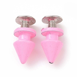 Perlas de Color Rosa (venta de liquidación defectuosa: desvanecimiento) juego de remaches de aleación de aluminio, con el tornillo, para monedero bolso zapatos punk rock cuero artesanía ropa cinturón, cono, rosa perla, perno: 11.5x7.5mm, agujero: 2.2 mm, tornillo: 6.8x7 mm, pin: 2.8 mm