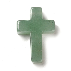 Green Aventurine Natural Green Aventurine Pendants, Religion Corss Charms, 26~26.5x17.5~18x6~6.5mm, Hole: 1.6mm