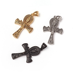 Mixed Color 304 Stainless Steel Pendants, for Easter, Ankh Cross, Mixed Color, 43x27.5x5.5mm, Hole: 8x5mm