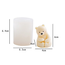 Humo Blanco Moldes de silicona de vela de bricolaje, para hacer velas perfumadas, whitesmoke, 5.2x6.4 cm, diámetro interior: 4x4x6 cm