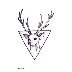 Deer Anmial Theme Removable Temporary Water Proof Tattoos Paper Stickers, Deer Pattern, 10.5x6cm