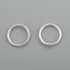 Серебро 304 кольца прыжок из нержавеющей стали, открытые кольца прыжок, серебряные, 18 датчик, 9x1 мм, внутренний диаметр: 7 мм
