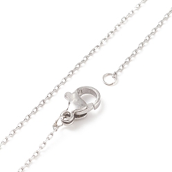 Stainless Steel Color 304 Stainless Steel Necklaces, Cable Chain Necklace, with Lobster Claw Clasps, Stainless Steel Color, 19.6 inch(50cm)