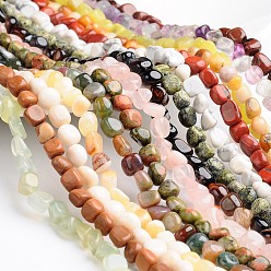 Mixed Stone Nuggets Natural & Synthetic Mixed Gemstone Bead Strands, Tumbled Stone, 5~7x6~8mm, Hole: 1mm, about 59~65pcs/strand, 15.74 inch