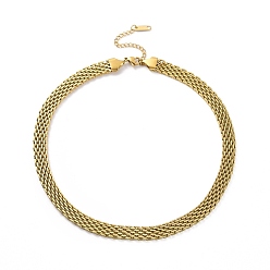 Oro 304 collar de cadena de malla de acero inoxidable para hombres y mujeres, dorado, 14.76 pulgada (37.5 cm)