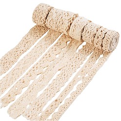 Beige WEWAYSMILE 7Yards 1 Styles Vintage Crochet Lace Ribbon, Crochet Sewing Lace, Crochet Lace Trim Ribbon, for Gift Package Wrapping Scrapbooking Supplies, Beige, 3/8~3/4 inch(10~20mm)