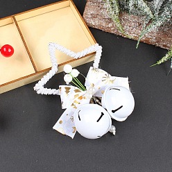 Blanc Décoration pendentif couronne d'étoiles en plastique, ornements suspendus de sapin de noël, pour la décoration de la maison de cadeau de fête, blanc, 140x100mm