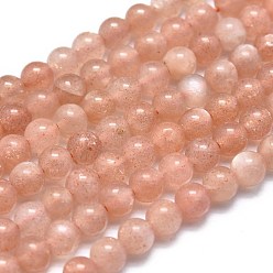 Pierre De Soleil Sunstone naturelle perles brins, ronde, 4~4.5mm, Trou: 0.5mm, Environ 102 pcs/chapelet, 15.35 pouce (39 cm)