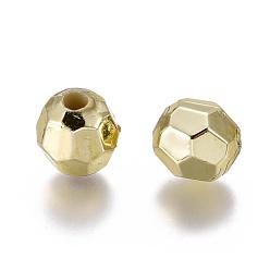 Golden Plated Plating Plastic Acrylic Faceted Round Beads, Golden Plated, 8mm, Hole: 1.5mm, about 1800pcs/pound