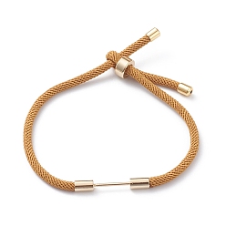 Amarilla Oscura Fabricación de pulseras de cordón de nailon trenzado, con fornituras de latón, vara de oro oscuro, 9-1/2 pulgada (24 cm), link: 26x4 mm