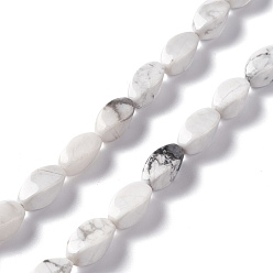 Howlite Natural Howlite Beads Strands, Twist, 12x6x6mm, Hole: 1mm, about 33~34pcs/strand, 15.39''~15.98''(39.1~40.6cm)