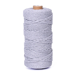 WhiteSmoke 100M Round Cotton Braided Cord, for DIY Handmade Tassel Embroidery Craft, WhiteSmoke, 3mm, about 109.36 Yards(100m)/Roll