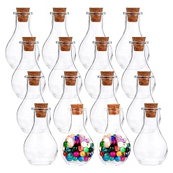Clear Olycraft Glass Bottle for Bead Containers, with Cork Stopper, Wishing Bottle, Clear, 4.9x8.8cm, Capacity: 55ml, 20pcs/box