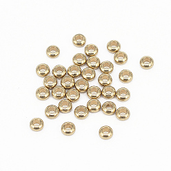 Brut (Non-plaqué) Laiton perles d'entretoise, sans nickel, rondelle, brut (non plaqué), 3x2mm, Trou: 1.5mm