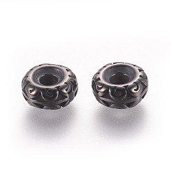 Gunmetal 304 Stainless Steel Spacer Beads, Rondelle, Gunmetal, 9.5x4mm, Hole: 3mm