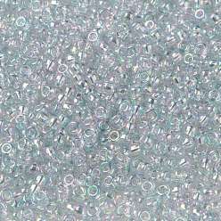 (RR2443) Transparent Light Marine Blue Gold Luster Perles rocailles miyuki rondes, perles de rocaille japonais, 8/0, (rr 2443) lustre d'or bleu marine clair transparent, 3mm, Trou: 1mm, environ2111~2277 pcs / 50 g