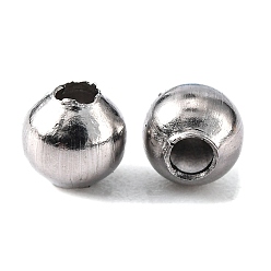 Stainless Steel Color 304 Stainless Steel Round Beads, Stainless Steel Color, 4mm, Hole: 1mm
