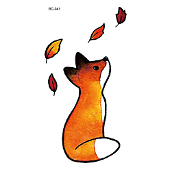 Fox Anmial Theme Removable Temporary Water Proof Tattoos Paper Stickers, Fox Pattern, 10.5x6cm