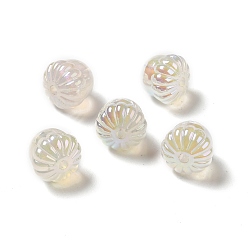 Blanc Fumé Placage uv perles acryliques irisées arc-en-ciel, gland, fumée blanche, 14.5x15.5mm, Trou: 3mm