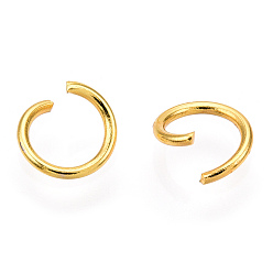 Oro Chapado en vacío 304 anillos de acero inoxidable, anillos del salto abiertos, dorado, 20 calibre, 6x0.8 mm, diámetro interior: 4.4 mm