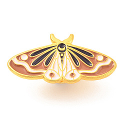 Peru Alloy Enamel Brooches, Enamel Pin, with Butterfly Clutches, Butterfly, Golden, Peru, 14x27.5x9.5mm