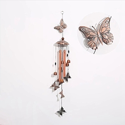 Butterfly Iron Wind Chimes, Pendant Decorations, with Bell Charms, Butterfly, 830~1050mm