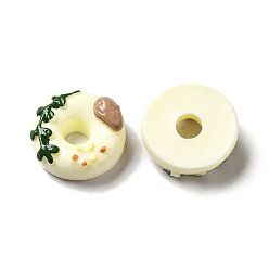 Jaune Clair Cabochons décodés alimentaires imitation résine opaque, donut, jaune clair, 19~20x8~10.5mm