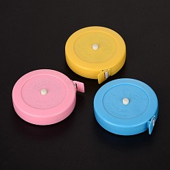 Mixed Color Tape Measures, Body Measuring Tape, for Sewing Tailor Fabric Measurements, with Plastic, Mixed Color, 5.3x1.6cm, about 150cm/roll