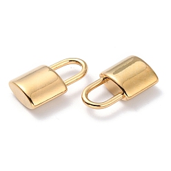 Oro 304 colgantes de acero inoxidable, candado, dorado, 16x10x5 mm, agujero: 4x6 mm