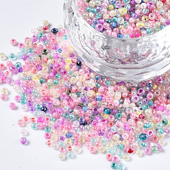 Colorful Glass Round Seed Beads, Round Hole, Mixed Style, Colorful, 2~2.5x1.5~2mm, Hole: 0.8mm, about 450g/pound