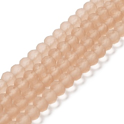Chameau Chapelets de perles en verre transparentes  , facette, givré, rondelle, chameau, 8mm, Trou: 1mm, Environ 65~68 pcs/chapelet, 15.7~16.1 pouce (40~41 cm)