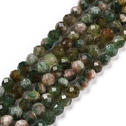 Fuchsite Brins de perles fuchsite naturelles, facette, ronde, 4mm, Trou: 0.7mm, Environ 93~94 pcs/chapelet, 15.35~15.55 pouce (39~39.5 cm)
