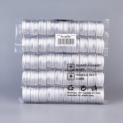 Platinum 20ml Round Aluminium Tin Cans, Aluminium Jar, Storage Containers for Cosmetic, Candles, Candies, with Screw Top Lid, Platinum, 3.9x2cm, Capacity: 20ml(0.67 fl. oz)