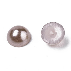 Bronze 10000 cabochons en plastique imitation perle avec abs, demi-tour, tan, 4x2mm