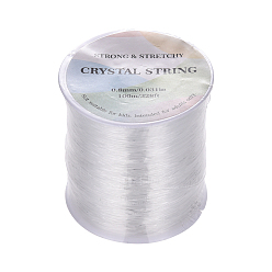 Clear Elastic Crystal String, Elastic Beading Thread, for Stretch Bracelet Making, Clear, 0.8mm, about 109.36 yards(100m)/roll