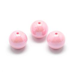 Pink Pearlized Style Acrylic Beads, Round, Pink, 12mm, Hole: 2mm, about 530pcs/500g