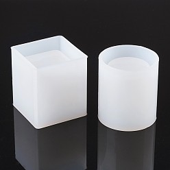 Белый 2 шт. Diy силиконовые формы для ручек колонок и кубиков, формы для литья смолы, для уф-смолы, изготовление ювелирных изделий из эпоксидной смолы, белые, 62x56 мм, Внутренний диаметр: 37 мм, 61.5x55x55 мм, Внутренние размеры: 36x36 mm
